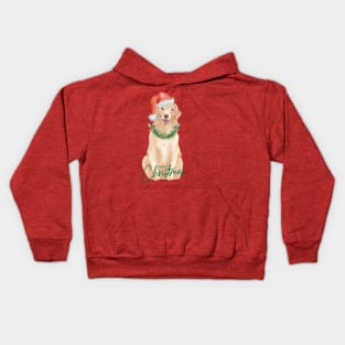 Christmas Golden Retriever Kids Hoodie